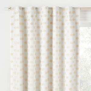 Pillowfort Gold Dotted Kids Blackout Curtain Panel 42x84 Tie Top